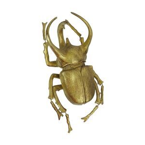 Resin Gold Rhino Beetle Painted Sculpture Wall Art Home Decor Hanging Statue
